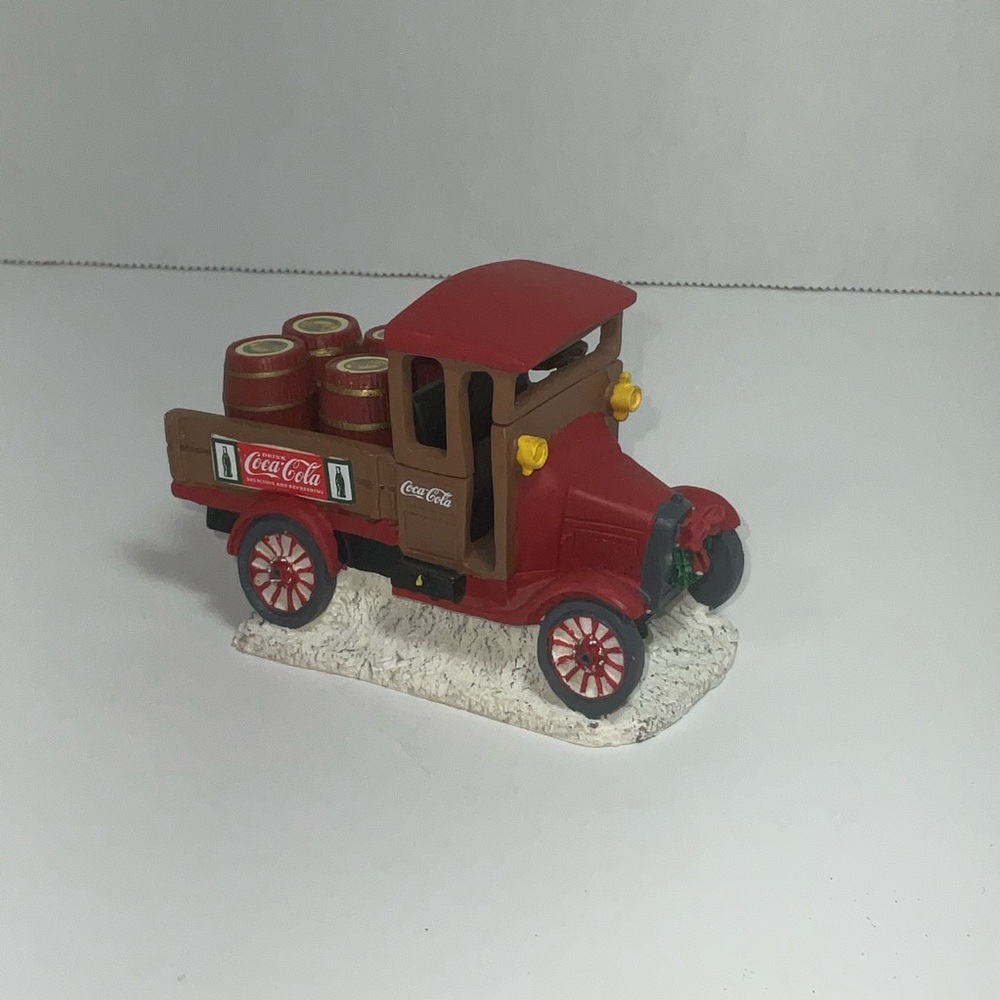 Coca-Cola Town Square Collection Model “T” Truck With Red Barrels Village Piece